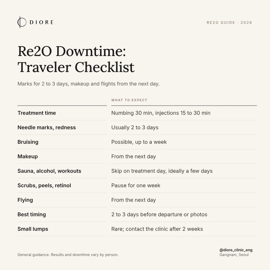 Re2O downtime checklist for travelers