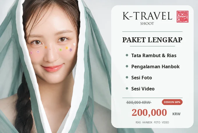 [1 Orang] K-TRAVEL SHOOT - Sesi Foto & Video Hanbok Premium product image